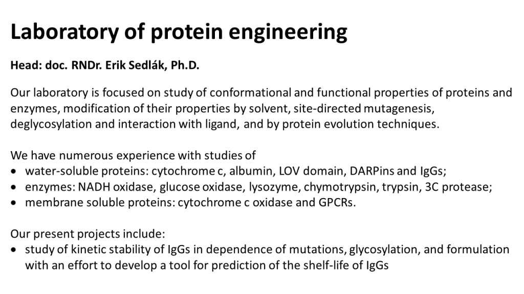 Laboratóriá / Laboratory of Protein Engineering - foto Laboratóriá / Laboratory of Protein Engineering - foto