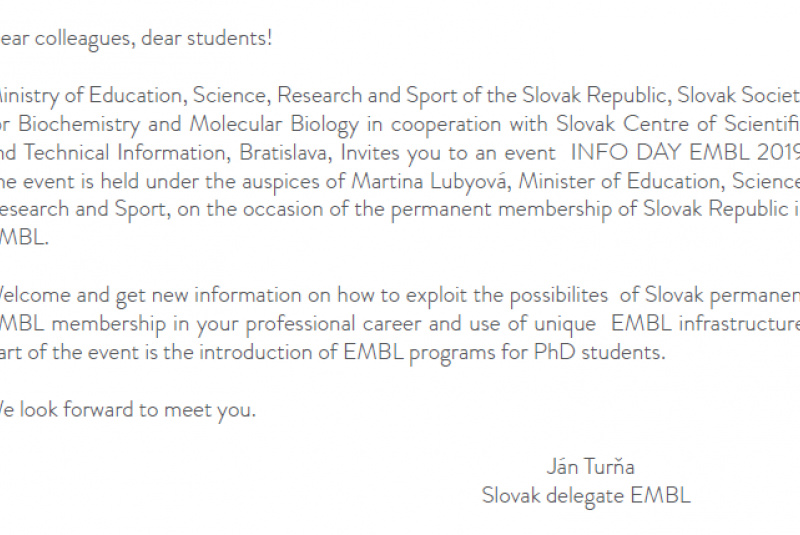 Novinky a články / INFO DAY EMBL 2019 - foto Novinky a články / INFO DAY EMBL 2019 - foto