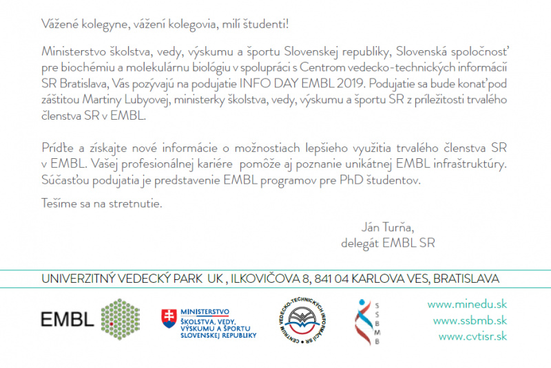 Novinky a články / INFO DAY EMBL 2019 - foto Novinky a články / INFO DAY EMBL 2019 - foto