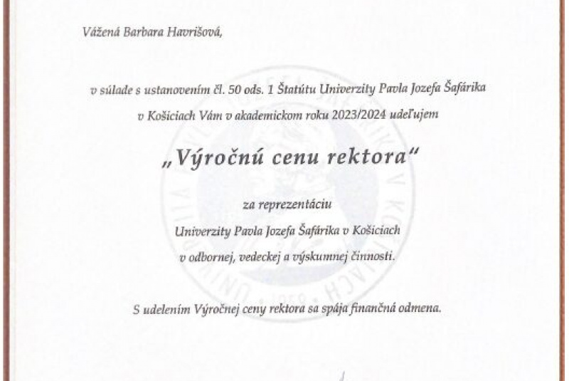 Novinky a články / Výročná cena rektora - foto