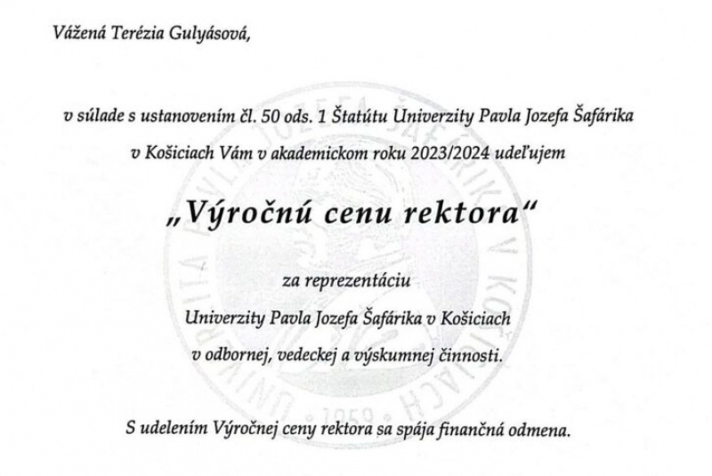 Novinky a články / Výročná cena rektora - foto